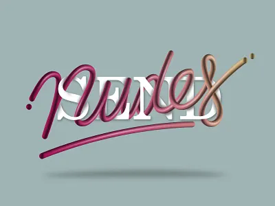 Send Nudes 3d font illustrator interlaced lettering tutorial typo send nudes vector