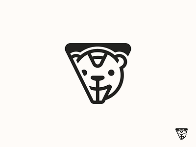 Beaver animal beaver head icon line logo negative smart smile symbol teeth triangle