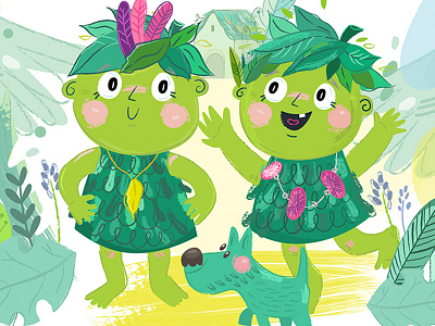 Boys boy soft flowers garden hand drawn leaves marushabelle pencil spring vector
