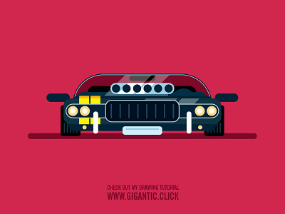 Super Flat Car car design flat flat design geometry illustration shape vector