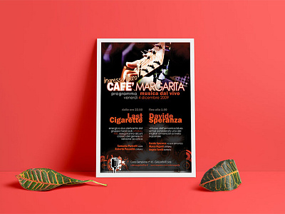 Flyer band café flyer last cigarette live margarita music orange rock song