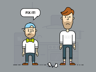 Bow-tie Friday Fix It bow tie cartoon concept designers digital dutch fourleaf friday illustration team