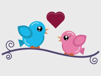 Sweets birds (second version) design flat illustration