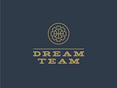 Dream Team Logo basketball brand branding dream dream team gear gold logo mark navy slab