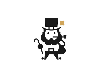 St. Patrick's Day gold icon leprechaun logo minimal patricks day st.patrick stolz