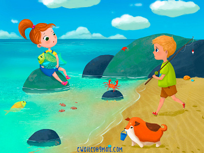 Big fish children childrensbook design fish illustration kidsbook