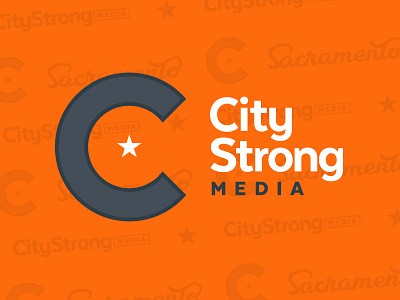 CityStrong Media brand branding c city letter logo logo design media rebrand