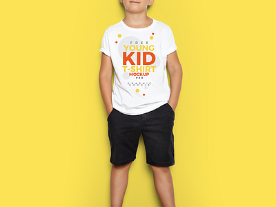 Free Young Kid T-Shirt Mock-Up PSD free mock up psd mock up t shirt mock up