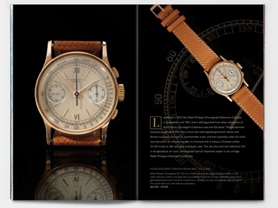 Watches Spread antiques book booklet indesign layout spread vintage watches