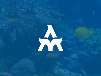 Hotel Aquarium aqua aquarium clever fish lettermark logo minimal