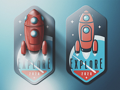 Explore 2020 exploration explore galaxy grain lighting outerspace retro rocket san diego skeuomorphic space spaceship