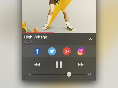 DailyUI 010 - Social Share acdc dailyui music player share social