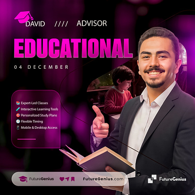 Edtech Social Media Post Design ads design advertising design digital class post e learning banner edtech design edtech marketing edtech social media post design education graphic learning ad design online course online course banner online learning post social ads social media design study social post visual graphic designer