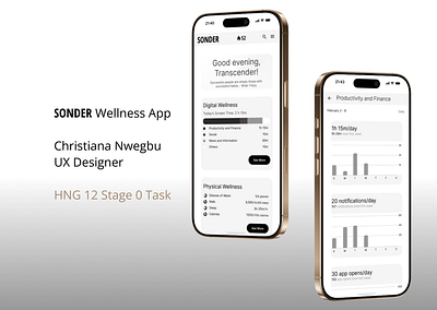 Sonder Minimalist Wellness App -Achromatic achromatic minimalist ui