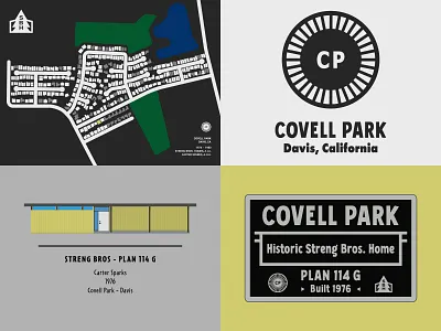 Covell Park - Streng Bros. community - custom artwork architecture design mockup house drawing illustration illustrator logo logo design map mid century modern photoshop sign design signage vector vector art vector illustration