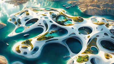 Desert Fantasy architecture desert design futuristic illustration midjourney spatial design