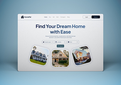 HomePal hero section; A real estate website app branding design graphic design illustration logo typography ui uiuxdesign ux vector