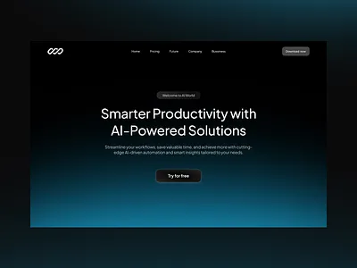 🚀 AI Prompter Hero Section – Sleek Gradient UI branding graphic design motion graphics ui