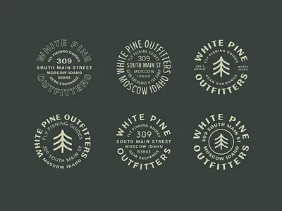 White Pine Badges badge branding circular fly fishing gear outdoor tree white pine