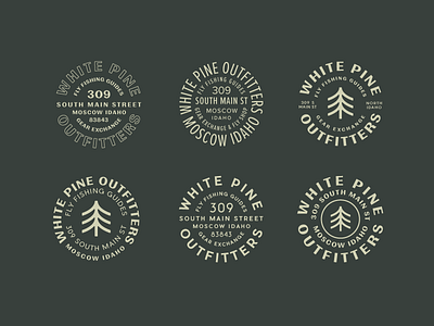 White Pine Badges badge branding circular fly fishing gear outdoor tree white pine