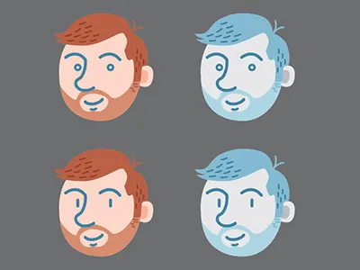 beardy boy heads beards boys characters icons illustrator men portraits vector