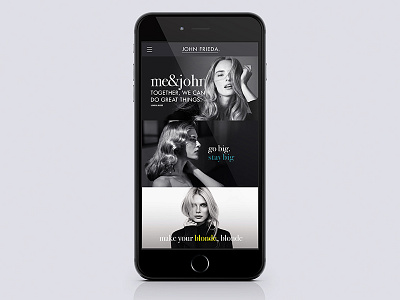 John Frieda // Website Concept (mobile) art direction beauty campaign hair ui ux web design