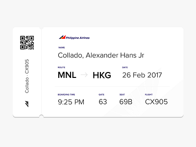 Boarding Ticket - Philippine Airlines airlines boarding ticket philippines