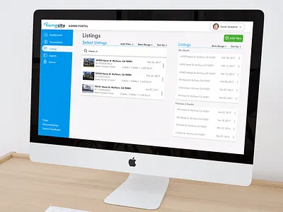 Homecity - Real Estate Listings UI admin design material real estate ui user interface