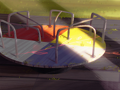 Park background digital motion painting park sun sunset