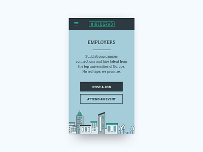 Section Landing Page: Employers employer hiring illustration jobs landing page mobile recruitment responsive section students ui ux