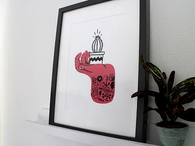 Tough Hands screenprint cactus drawing hand hands illustration plant print screenprint tattoo tattoos