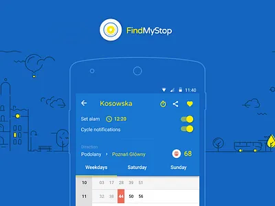 FindMyStop android app buss communication find google interface material search ui