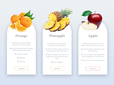 Fruit Juice apple colors fruit juice minimal orange pineapple recipes ui widget