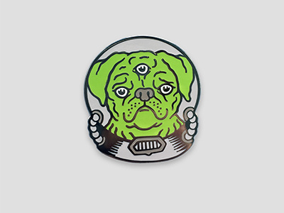 Alien Pup alien art cute dog drawing illustration patch pin pug