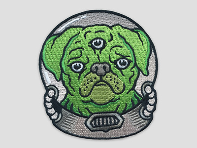 Alien Pup alien art cute dog drawing illustration patch pin pug