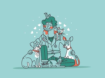 Charity event cat childhood goals dog figurative happy illustration vet