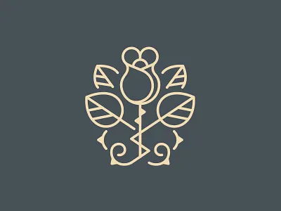 Rose Logo Brand attract crest floral hedge rose snow white thorn