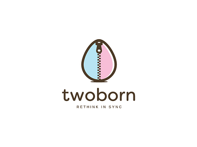 Two Born blue brand clothes egg idea kids logo mark pink shop