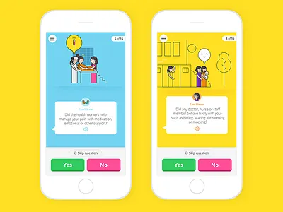 Care2Share app chat chatbot doctor feedback healthcare hospital illustration mom