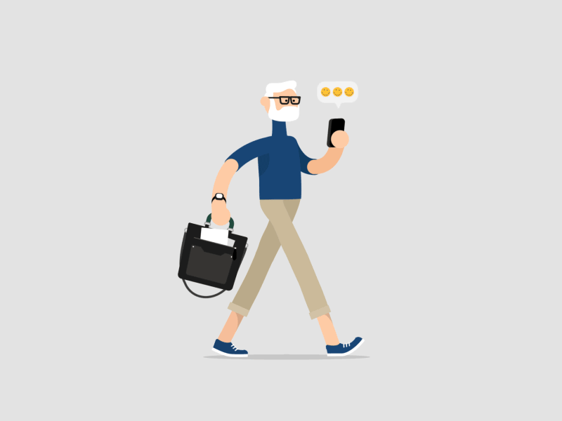 Business Fella for Anya Hindmarch ae after effects animation vector walk cycle