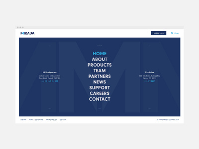 Medical Imaging Menu Initial Design branding clean graphic design identity menu minimal nav navigation typography ui ux website