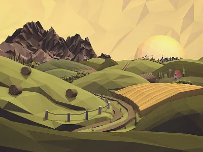 Outskirts of Town 3d backroads c4d cinema 4d circus farm farming homestead low poly lowpoly rural small town