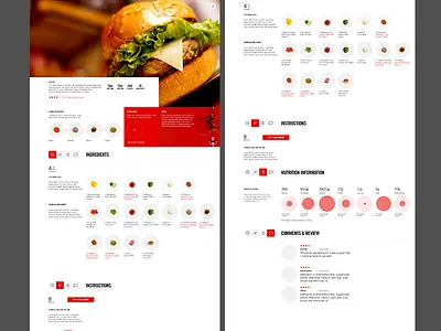Recipe detail page dataviz detail ingredients instructions page recipe ui ux