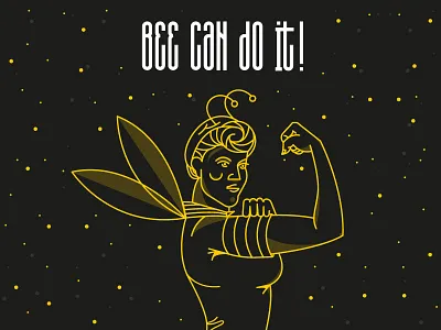 Bee can do it! 8march bee graphic design illustration international womens day vector we can do it womens day