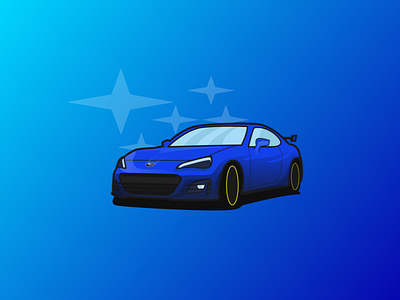 Subaru BRZ auto blue brz car fast illustration japan sport subaru