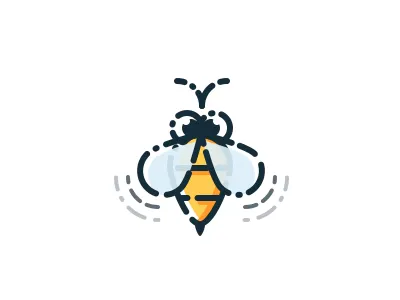 Bee bee icon illustration simple spring yellow