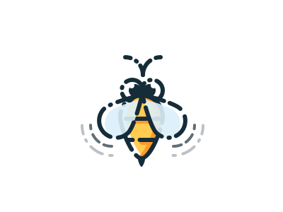 Bee bee icon illustration simple spring yellow