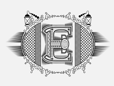 Letter E into Easter egg form in engraving style e easter egg element engraving letter retro vector