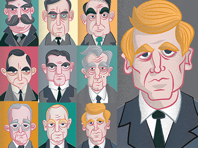 27-35 america design illustratoin portrait presidents