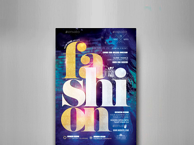 Fashion Live Show Flyer Template boutique chic elegant fashion fest glamour mode party promo sale sexy shop